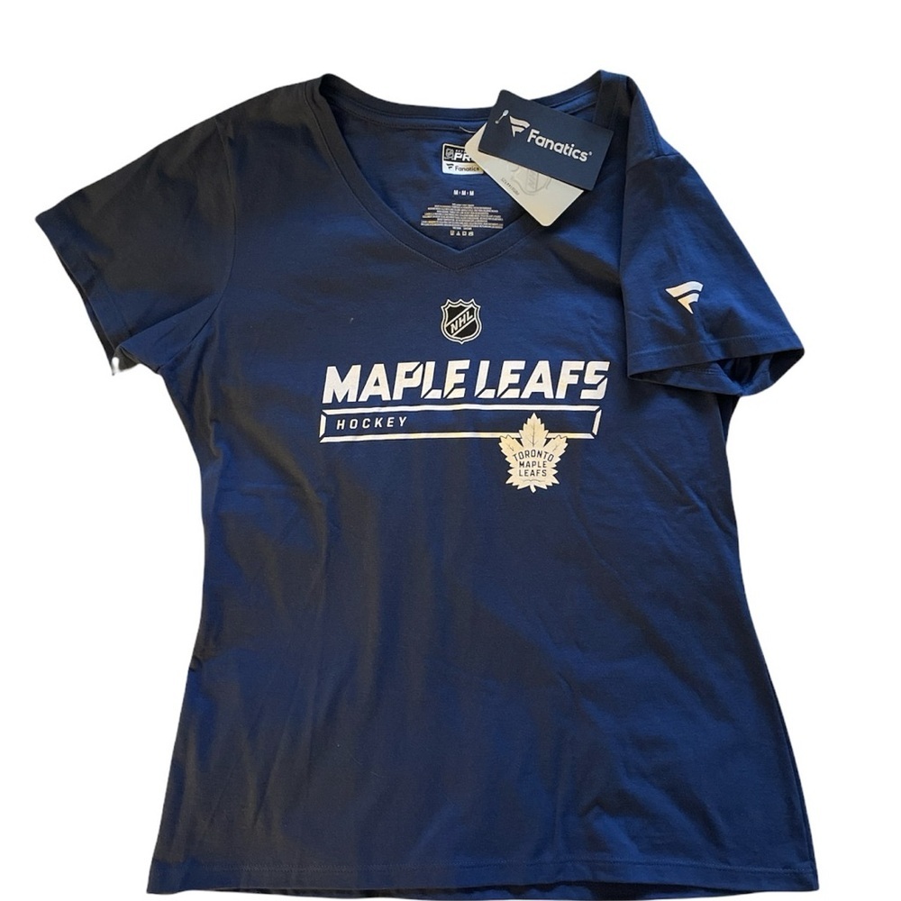 Fanatics Navy Maple Leafs Hockey Tee sz M